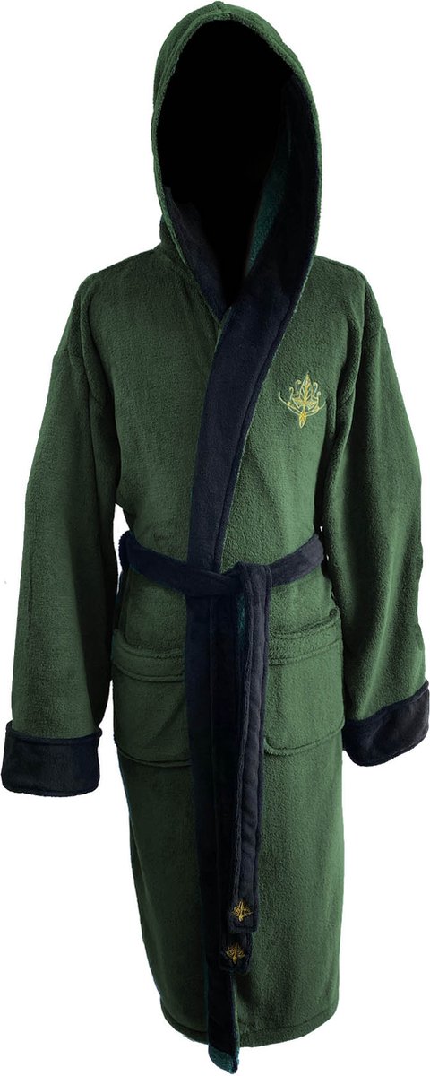 Groovy Lord of the Rings Fleece Bathrobe Elven Green & Gold Pyjamas