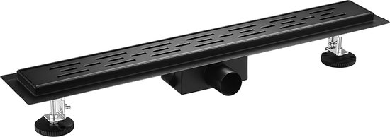 Bride de drain de douche en acier inoxydable Aloni avec siphon amovible 80 cm Noir mat