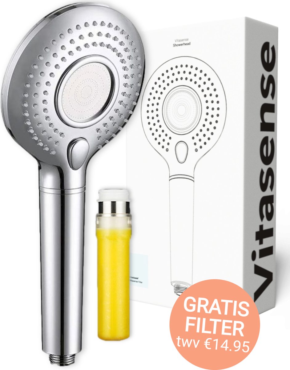VITASENSE Douchekop XL met Douchefilter Regendouche Waterbesparende