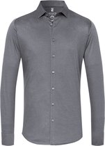 Desoto - Overhemd Strijkvrij Kent Melange Grijs - Heren - Maat XL - Slim-fit