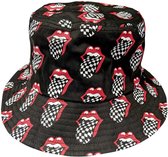 The Rolling Stones - Checker Tongue Pattern Bucket hat / Vissershoed - S/M - Grijs