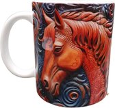 Bedrukte beker paard - horse - koffie mug - thee mok -verjaardag geschenk - paarden manege -