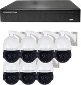 Camerabeveiliging 2K QHD - Sony 5MP - Set 7x PTZ - Wit - Buiten & Binnen - Met Nachtzicht - Incl. Recorder & App