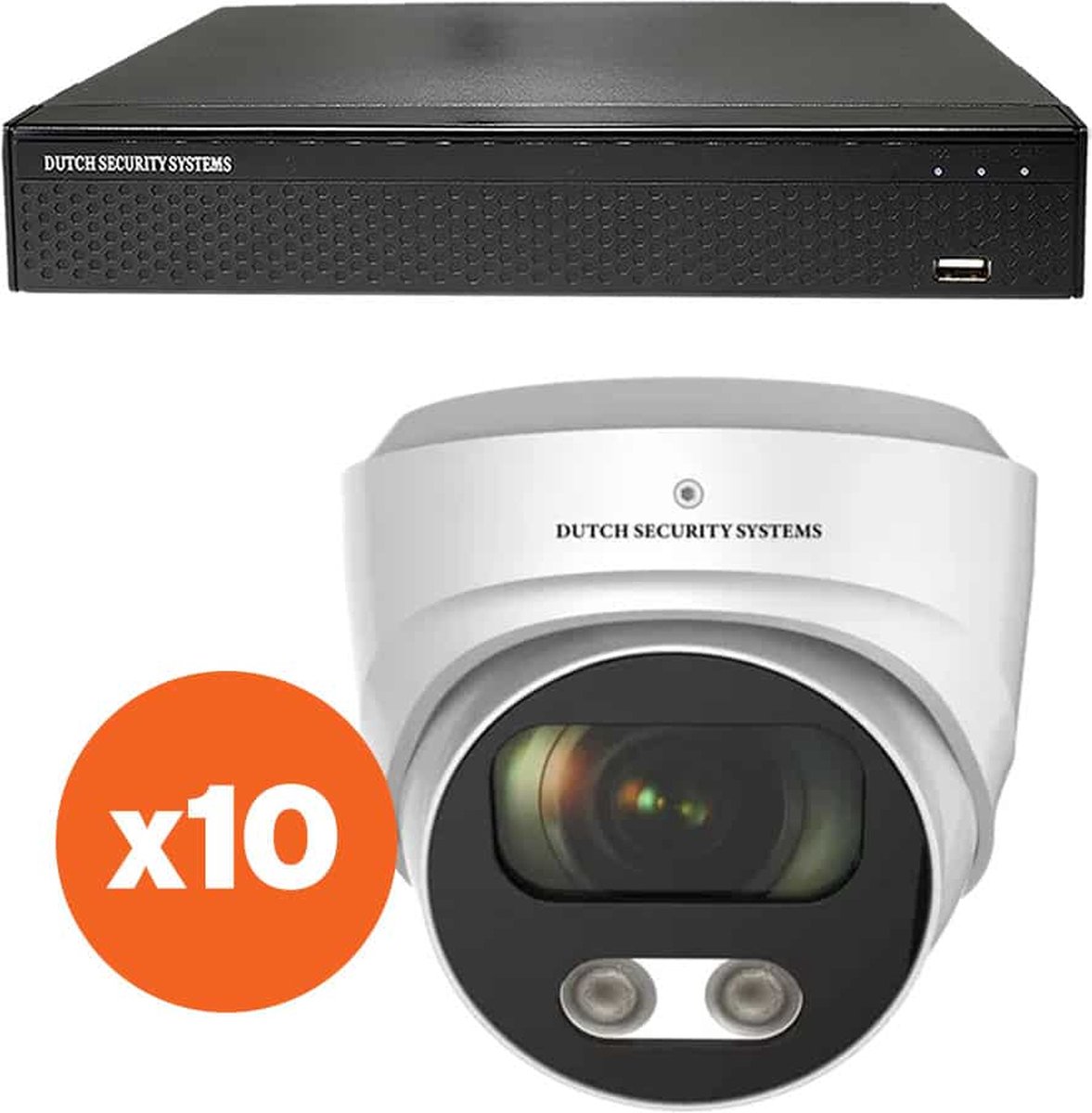 Camerabeveiliging 2K QHD - Sony 5MP - Set 10x Audio Dome - Wit - Buiten & Binnen - Met Nachtzicht - Incl. Recorder & App