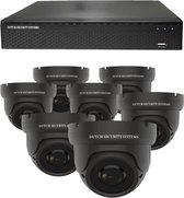 Draadloze Camerabeveiliging - Sony 5MP - 2K QHD - Set 7x Dome - Zwart - Binnen & Buiten - Met Nachtzicht - Incl. Recorder & App