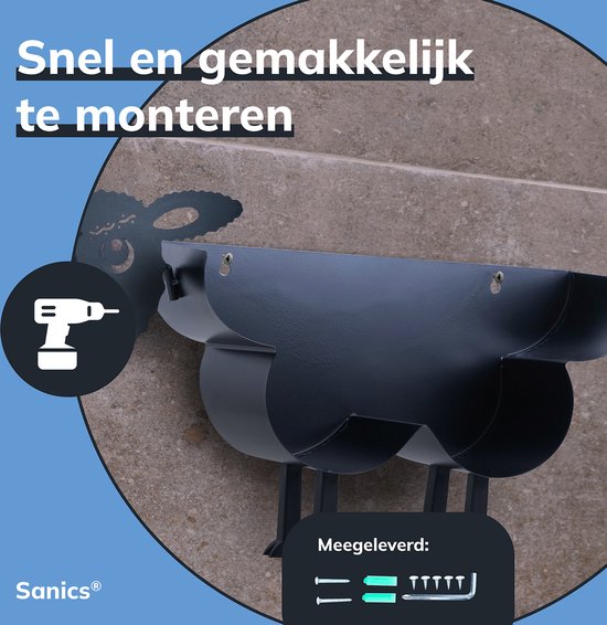 Porte-rouleau de rechange Sanics Autonome - Suspendu - Support mural - Mouton - Zwart