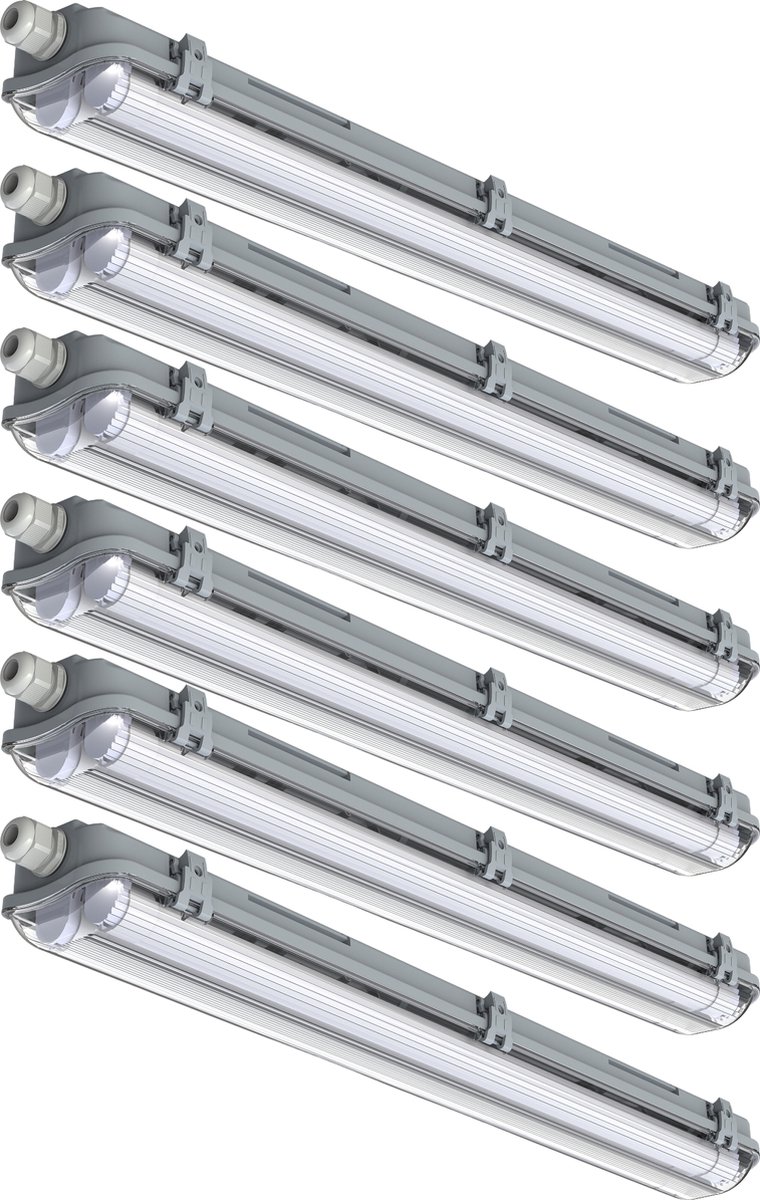 FastFix LED TL Armaturen dubbel 150 cm incl. LED TL lampen - Geschikt voor alle ruimtes - 6 stuks