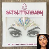 GetGlitterBaby® - Glitter Face Jewels / Festival Glitters / Strass Glitter Steentjes / Plak Diamantjes voor Gezicht / Rhinestones - Blauw / Wit / Zilver