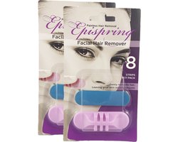 2x Epispring voordeelpak - Pijnloze gezichtsontharing - Ontharen - 2 x 8 strips - Ontharingspads