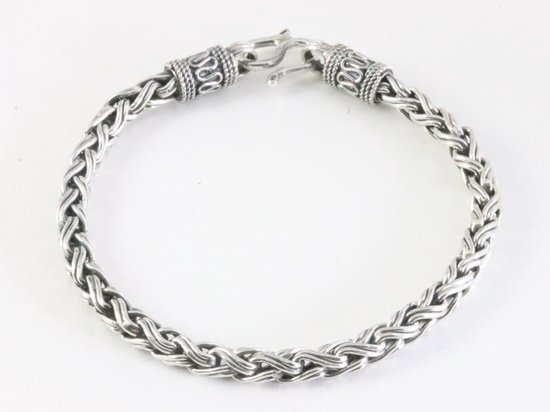 Zware gevlochten zilveren armband - lengte 20 cm