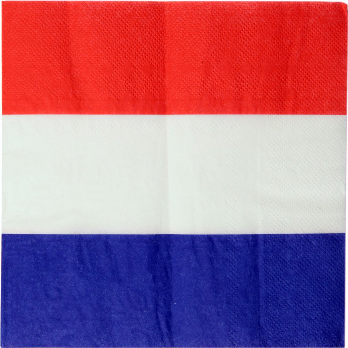 Frankrijk landen thema servetten - 20x - blauw/wit/rood - 3-laags papier - 33 x 33 cm