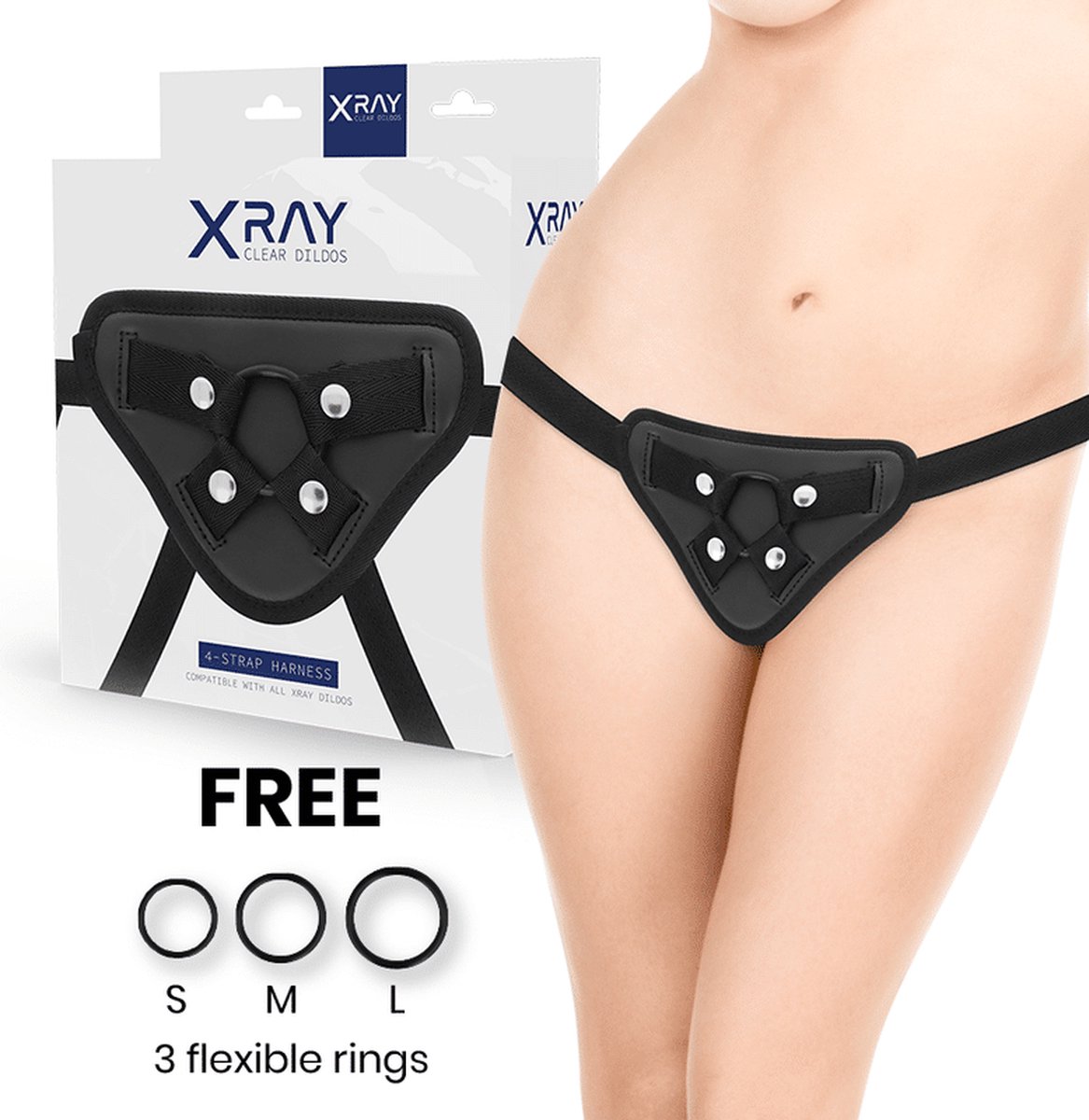 Goedkoopste X RAY | Xray Harness With Silicone Rings Free | Dildo Harness | Sex Toy for Couples | Sex Toy for Woman