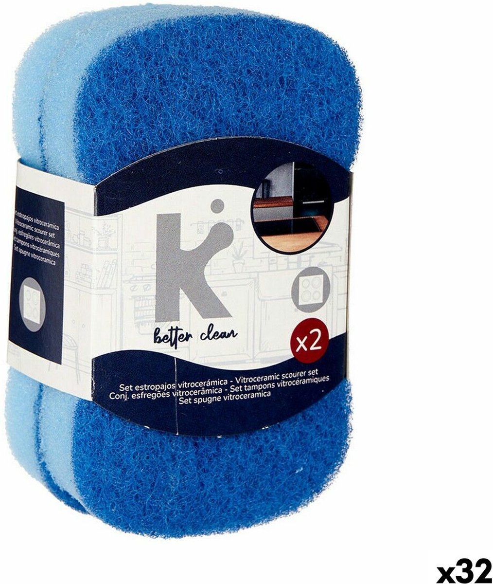 Goedkoopste Set of scourers Blue Polyurethane (32 Units