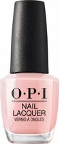 Een flesje O.P.I. Nail Lacquer in de kleur Rosy Future, zachtroze nagellak met een glanzende afwerking.