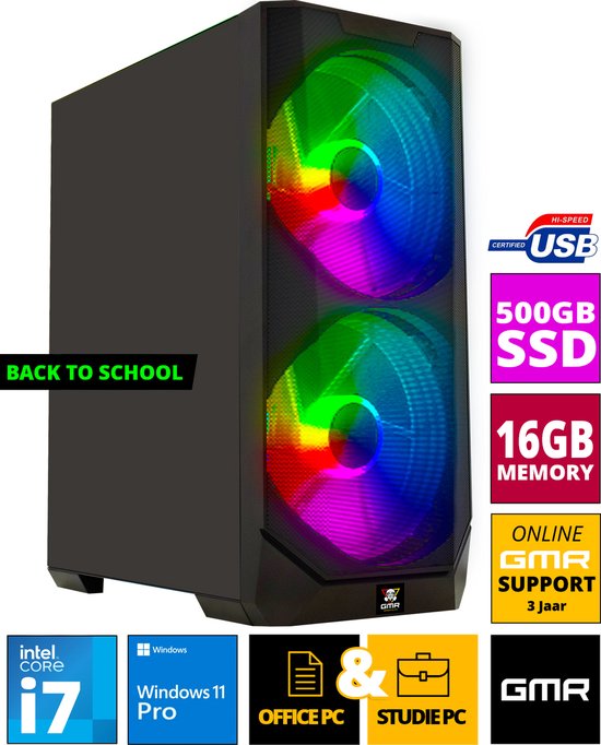 Intel Compleet PC | Intel Core i7 | 16 GB RAM | 500 GB SSD | Windows 11 ...