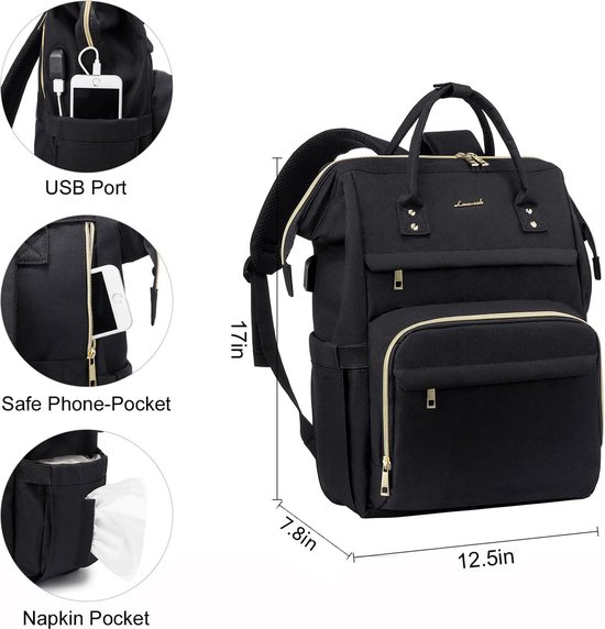 LOVEVOOK Laptoprugzak voor dames, waterdichte rugzakken voor dames, 15,6 inch met laptopvak, stijlvolle schoolrugzak voor meisjes, voor universiteit, reizen, werk, zakelijk, grijs, roze