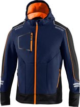 Sparco Tech Softshell - Waterdichte, reflecterende en versterkte jas met polar fleece voering - Maat S - Blauw/Oranje