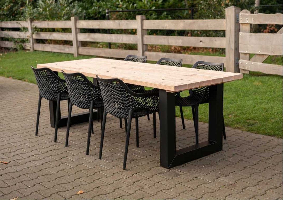 Tuinset Douglas 240cm | 6 personen | U poten | Tuintafel + 6x Air XL stoelen | Onderhoudsarm | Duurzaam | +Montage