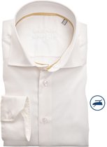 Ledub slim fit overhemd - mouwlengte 72 cm - wit - Strijkvrij - Boordmaat: 36