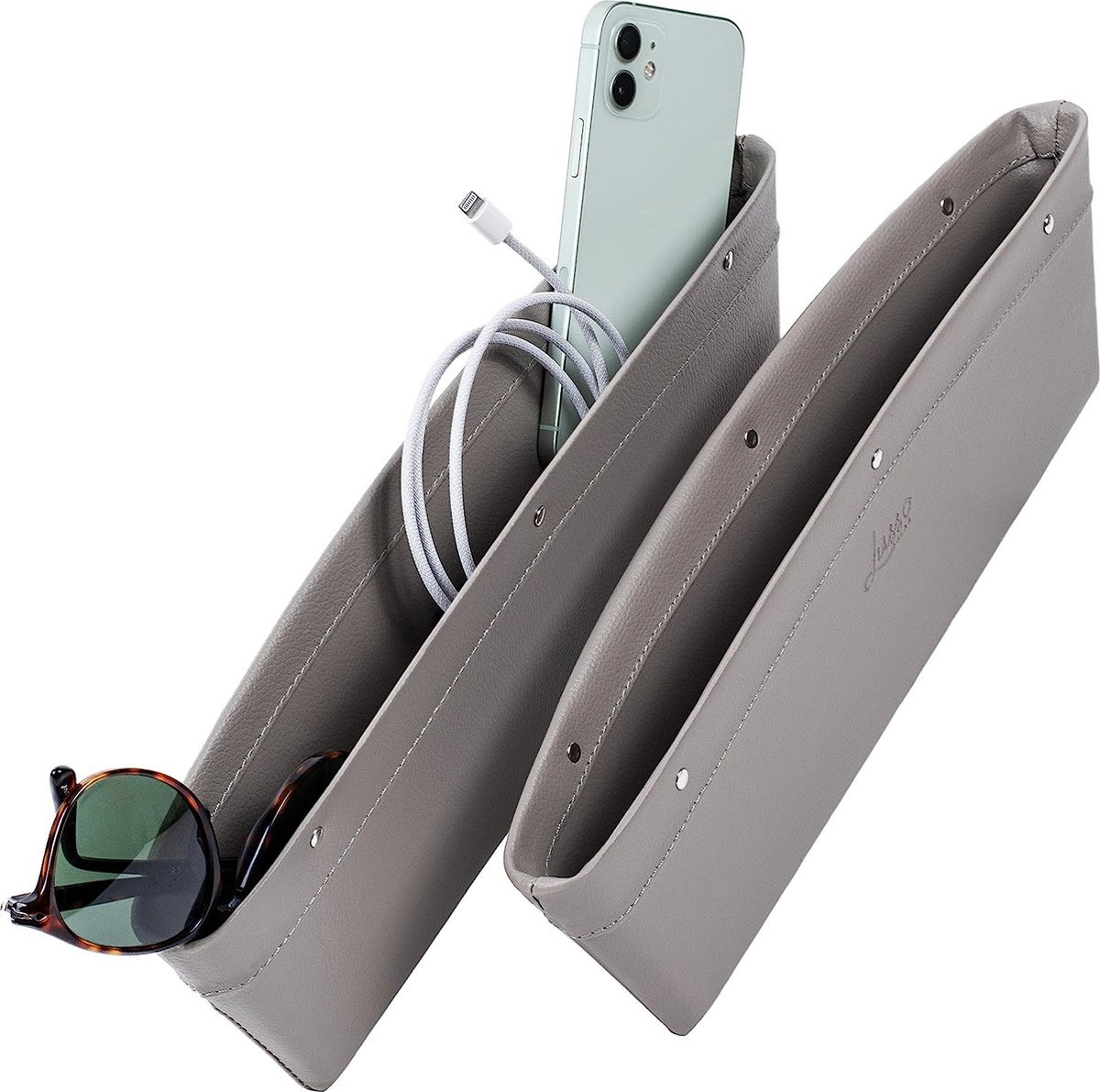 Image of 2 in 1 autostoel opening organizer universele pasvorm verstelbare opbergzakken 2 sets autostoel spleetzuigmond autostoel opbergdoos sleutels afstandsbediening