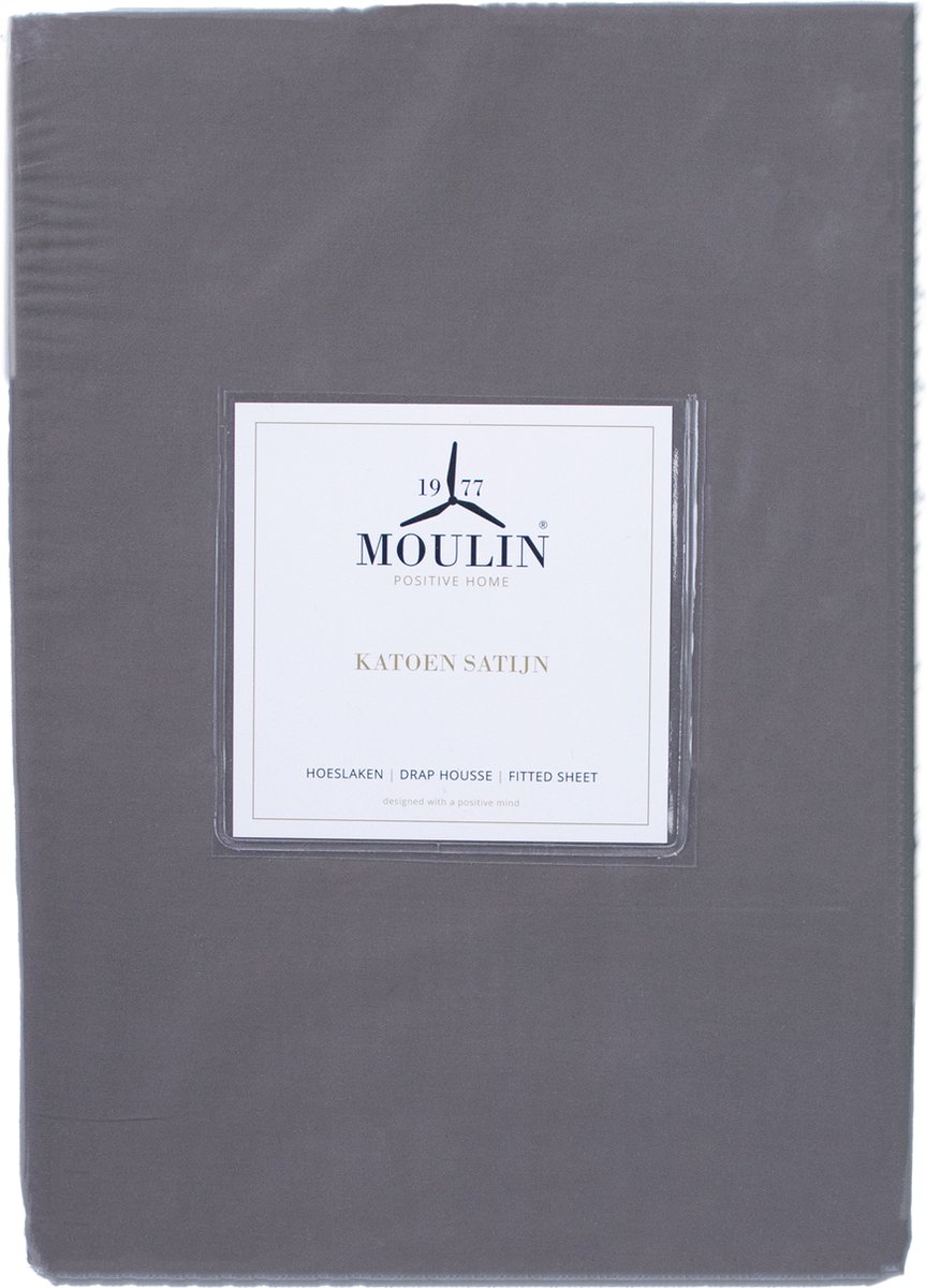 Moulin - Hoeslaken - Katoen - Satijn - 90 x 200cm - Pepplestone - Hoek 40 cm