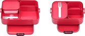 Coffret bento 2 pièces Take a Break, édition Limited , petite ou grande, boîte à pain avec récipients, convient pour un maximum de 4 ou 8 sandwichs, TPE/ PP/ABS, 0 mm Nordic Red (rouge)