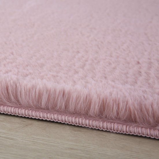 Flycarpets Tapis Teresa Shaggy Fluffy - Rose - 120x170 cm