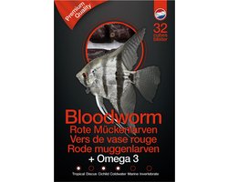 DS Rode muggenlarven met omega 3 | diepvries visvoer | 100 gram | 32 blokjes Diepvries