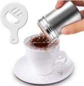 Set van 16 koffie sjablonen - Cappuccino vormen - Cacao barista decoratie - Tekensjabloon zeef - Strooipad sjabloon - 16 stuks - Wit