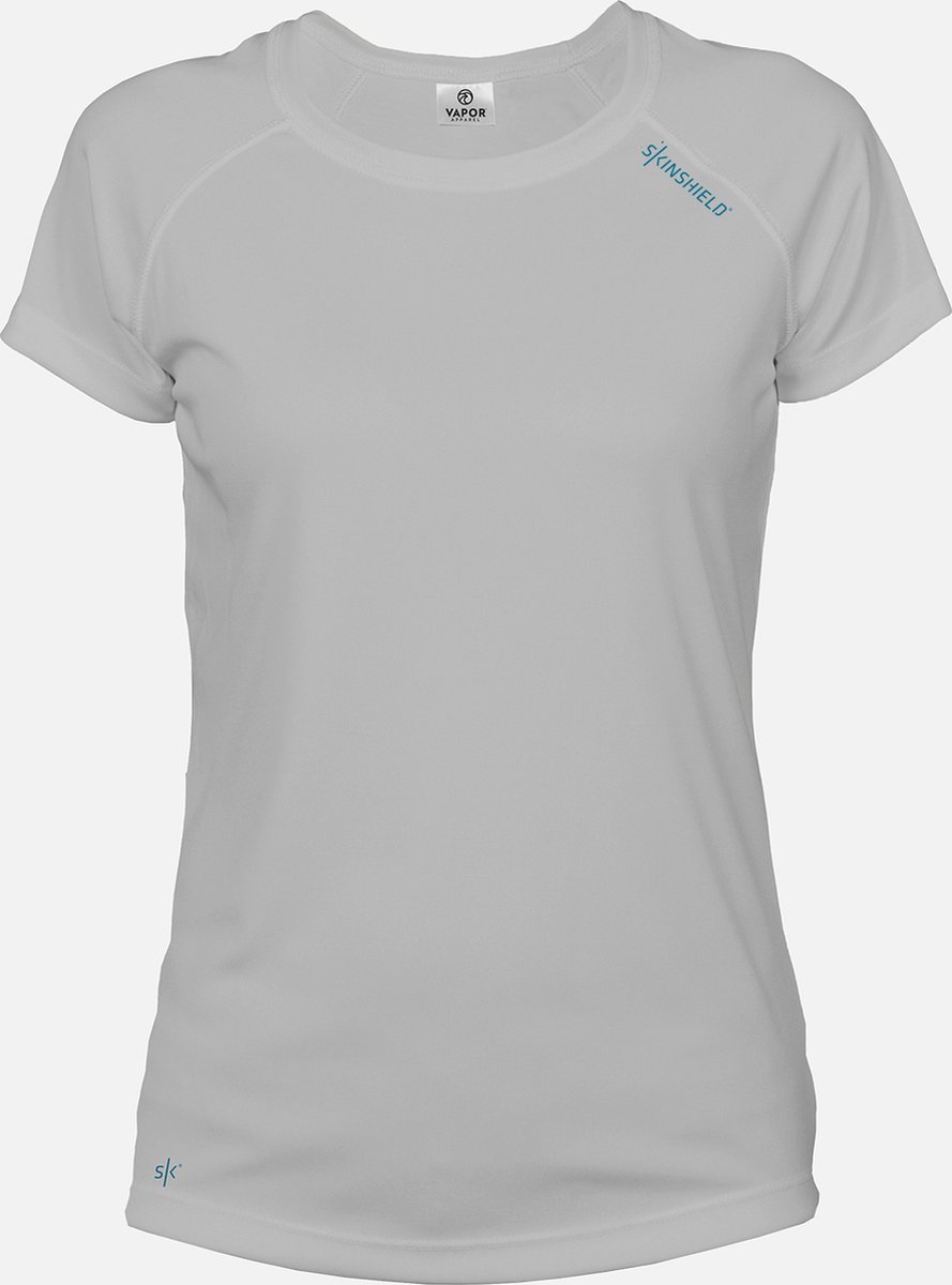 SKINSHIELD UV Shirt met korte mouwen voor dames FACTOR50+ Zonbescherming UV werend Lichtgrijs