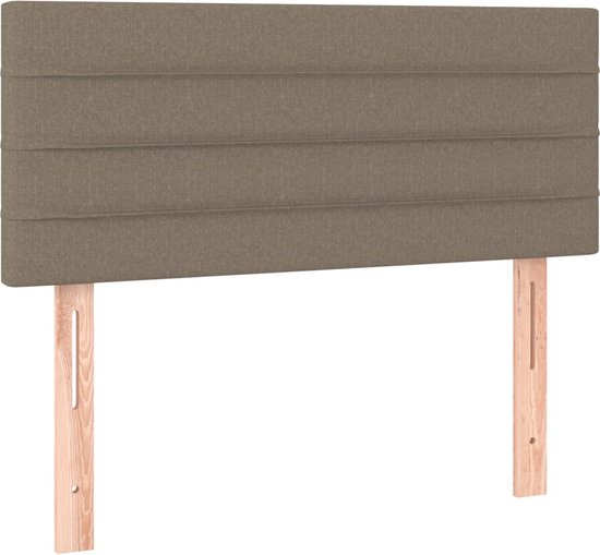 vidaXL Sommier tapissier avec matelas Tissu taupe 100 x 200 cm