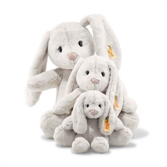 Steiff 080913 Soft Cuddly Friends Hoppie Hase, Plüsch, 48 cm, hellgrau