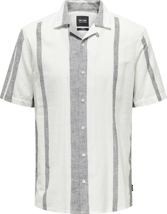 Only & Sons Camicia Uomo In Lino Maniche Lunghe Modello Onscaiden Reg LS - Resort Shirt Leggera
