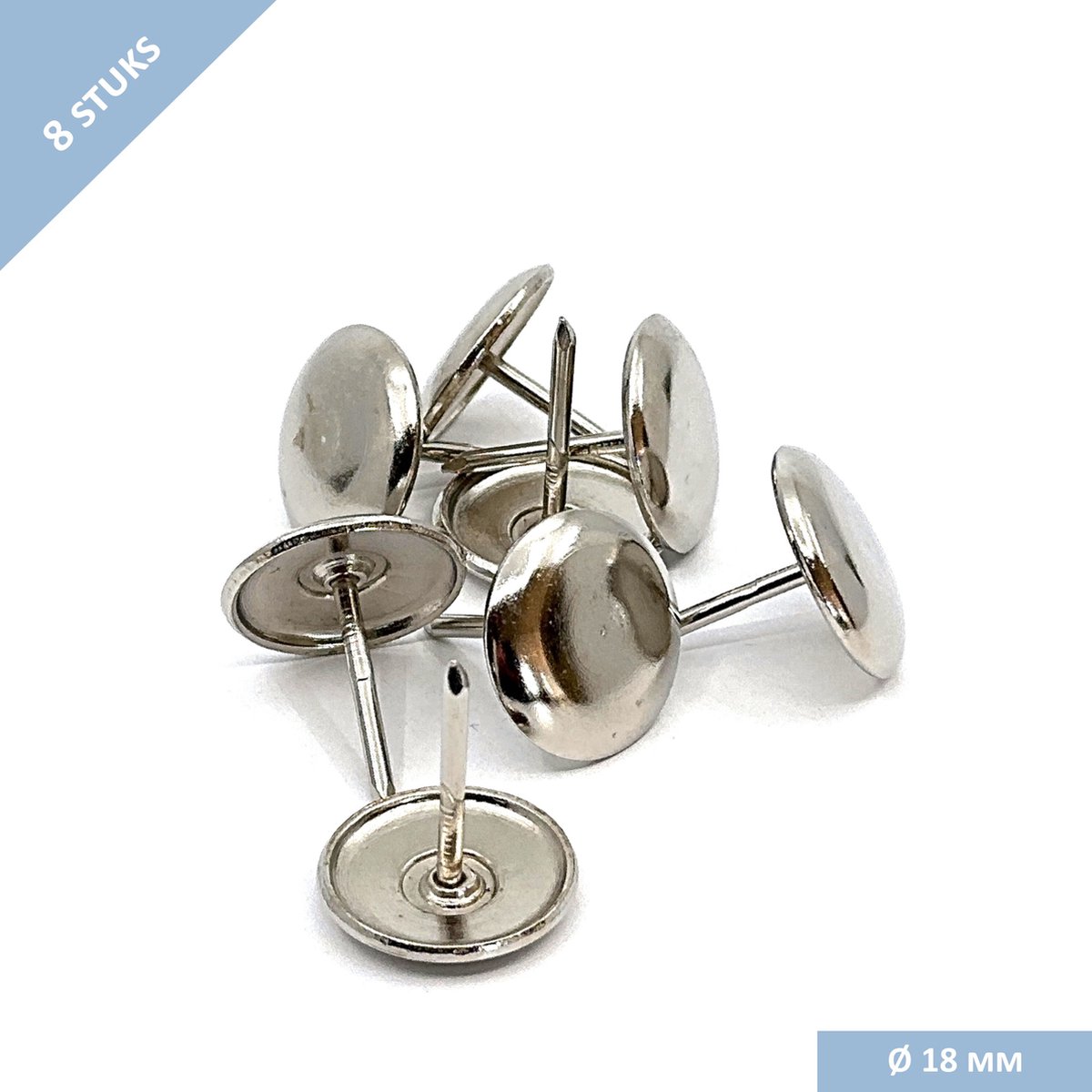 Serviprof stoelglijder Ø 18 mm - Metaal - Met nagel - 8 stuks