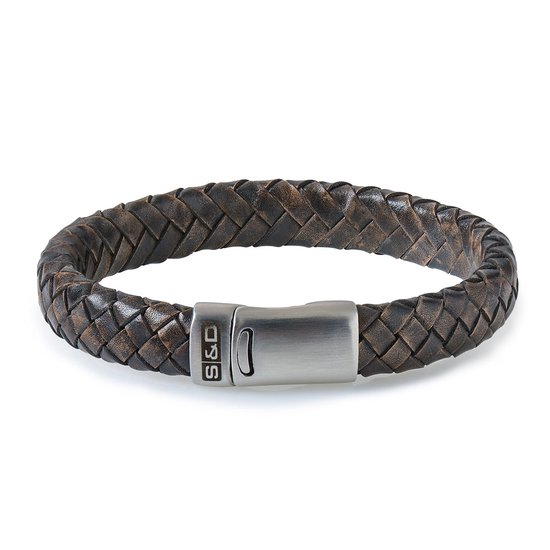 Leren armband voor heren, Vinci Black