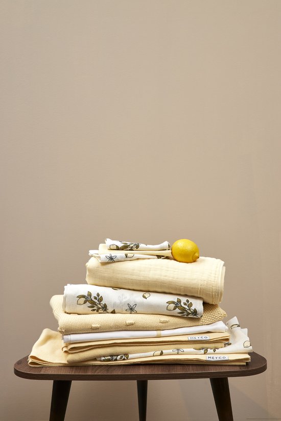 Meyco Baby Lemon hydrofiele doeken - 3-pack - soft yellow - 70x70cm van Meyco — afbeelding 4