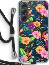 Case Company® - Hoesje met koord geschikt voor Samsung Galaxy A54 hoesje met Koord - Tropisch 2 - Telefoonhoesje met Zwart Koord - Bescherming aan alle Kanten en Over de Schermrand