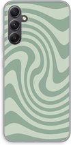 Case Company® - Hoesje geschikt voor Samsung Galaxy A34 hoesje - Swirl Groen - Soft Cover Telefoonhoesje - Bescherming aan alle Kanten en Schermrand