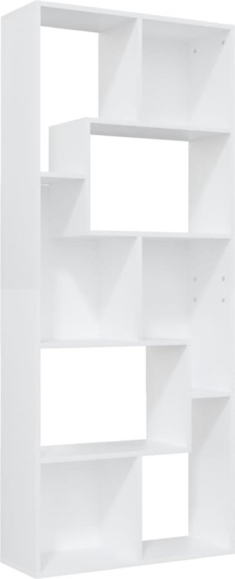 vidaXL - Boekenkast - 67x24x161 - cm - bewerkt - hout - wit