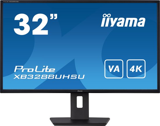 iiyama ProLite XB3288UHSU-B5 - 32 Inch - VA - 4K - USB-hub - In hoogte verstelbaar