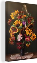 Toile Peinture Bouquet - Couleurs - Nature Morte - 20x30 cm - Décoration murale