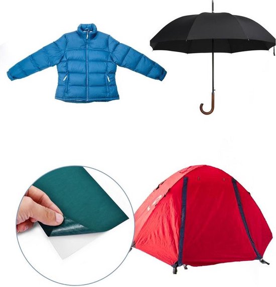 Kaqisen Donsjack reparatiepleisters, 8 stuks, nylon, zelfklevend, hoge viscositeit, waterdicht, kan worden gebruikt voor het repareren van tenten, donsjassen en regenbewakers