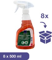 ABENA Ecologische Sanitairreiniger - Bulkverpakking 8x 500ml - WC Reiniger en Badkamer Reiniger - Krachtige Reiniger voor Vuil en Kalk - Verpakking van Recycled Plastic