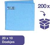 ABENA Grote Microvezeldoekjes 200 Stuks - 40x40 cm - Grootverpakking - Zachte Schoonmaakdoekjes voor het Hygiënisch Verwijderen van Zichtbaar en Onzichtbaar Vuil - Herbruikbaar & Duurzame Keuze - Blauw