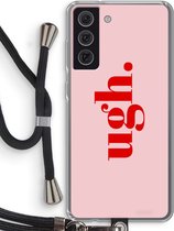 Case Company® - Hoesje met koord geschikt voor Samsung Galaxy S21 FE hoesje met Koord - Ugh - Telefoonhoesje met Zwart Koord - Bescherming aan alle Kanten en Over de Schermrand