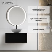 Viidako – Signature Design Badkamermeubel 80 cm breed – Mat Zwart - Top kwaliteit & perfect passend in uw Japandi badkamer!