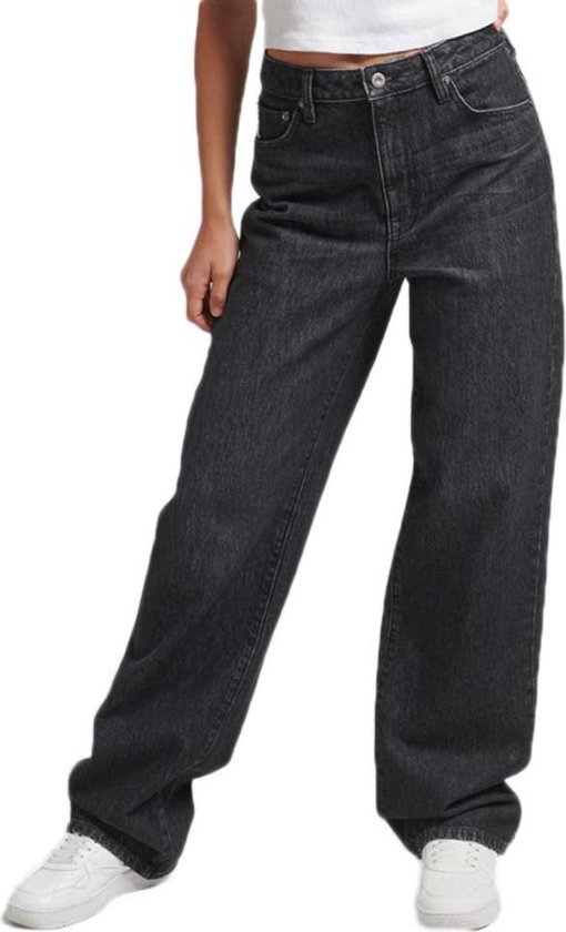 SUPERDRY Vintage Wide Jeans - Dames - Wolcott Black Stone - W32 X L30