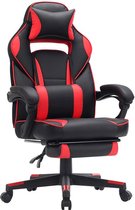 Rootz Gaming Chair - Ergonomische Gaming Chair - Pc Gaming Chair - Console Gaming Chair - Verstelbare Gaming Chair - Heavy-duty Gaming Chair - Gaming Chair Met Voetensteun - Zwart + Wit - 67 x 66 x 116-126 cm (L x B x H)