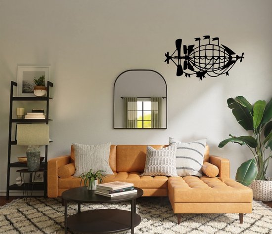 Djemzy - muurdecoratie woonkamer - wanddecoratie - hout - zwart - zeppelin  - MDF 6 mm | bol.com