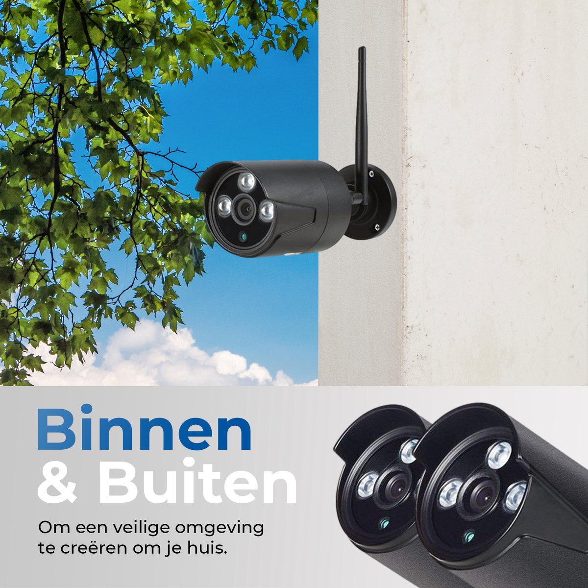 Compleet Camera Beveiliging Set met 4x Wifi IP Camera - Draadloos - + 2TB HDD - Beveiligingscamera voor Buiten - Bewakingscamera - – foto 5